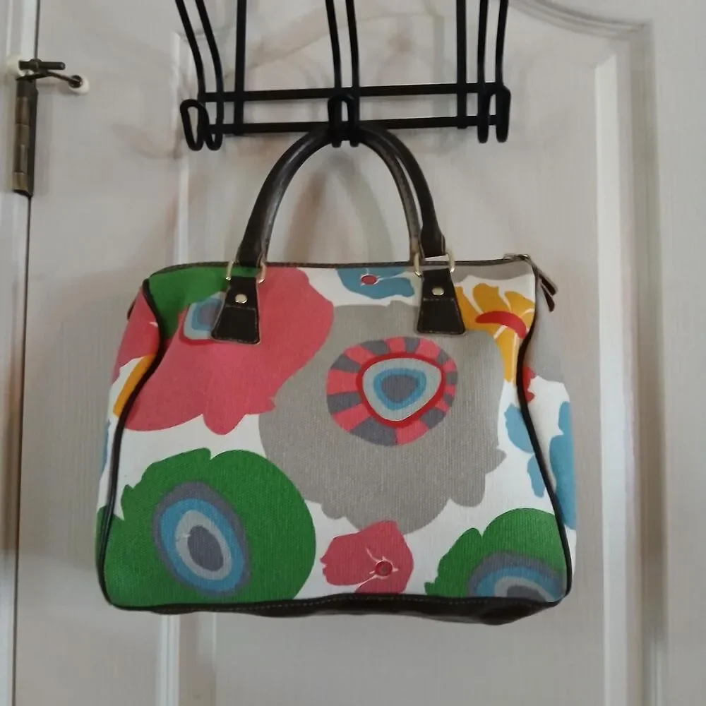 Y2K Vintage Victoria's Secret Multicolor All Over Print Floral Striped Handbag